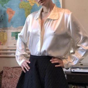 Cream satin blouse